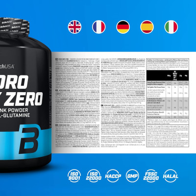 BiotechUSA HYDRO WHEY ZERO, 100% Whey Protein Hydrolyzed (4LBS), Hỗ Trợ Phục Hồi,  Phát Triển Cơ Bắp