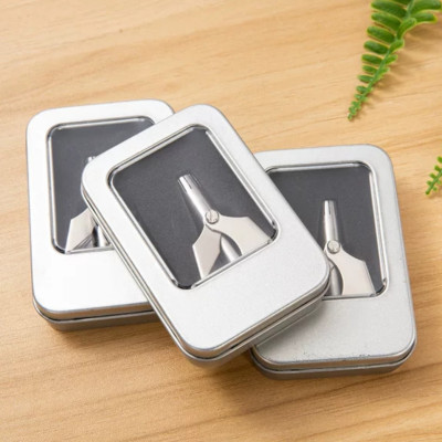 Dụng cụ, Máy cắt tỉa lông mũi bằng thép không gỉ cao cấp, máy cắt lông mũi an toàn tiện lợi ( tặng bộ chổi vệ sinh mini nội địa nhật bản )