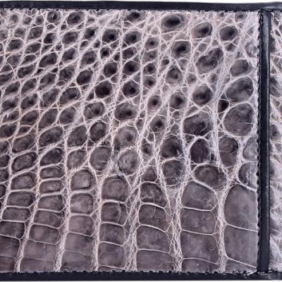 Ví Nam Da Cá Sấu Gù Đầu Huy Hoàng HT2290 (12.5 x 10 cm) - Xám