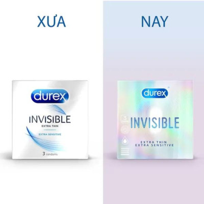 Bao cao su Durex Invisible Extra Thin Extra Sensitive 1 Hộp 3 Bao