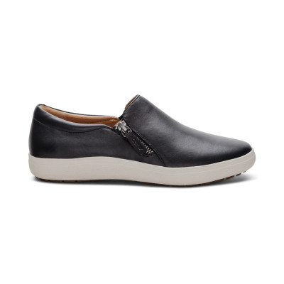Giày thể thao sức khoẻ nữ Aetrex Jenna Black - Giày lười da đế đệm