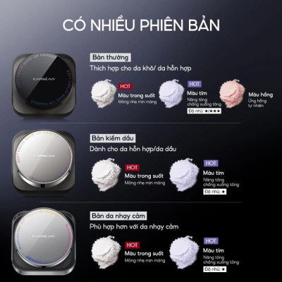 Phấn phủ CARSLAN dạng bột từ tính kiềm dầu màu đen chống nước chống mồ hôi che phủ bóng dầu cho mặt 8g