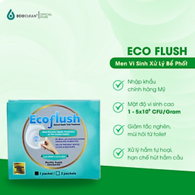 Vi Sinh Xử Lý Bồn Cầu, Bể Phốt  Đầy, Tràn - EcoFlush Hộp Nhỏ - Túi Gói Sinh Học Tự Huỷ