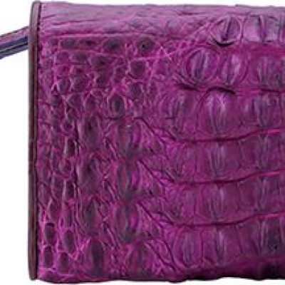 Ví Nữ Da Cá Sấu 3 Gấp Nguyên Con Huy Hoàng HT3722 (19 x 10.5 cm) - Tím
