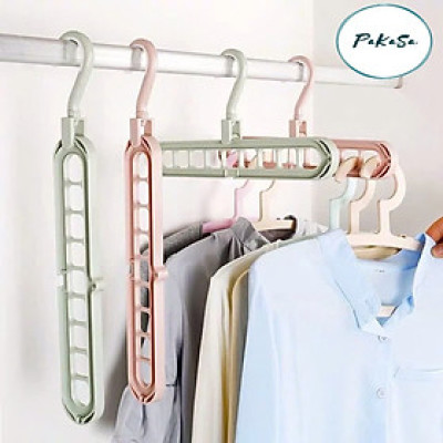 Combo 10 Móc Treo Quần Áo Đa Năng 9 Lỗ Tiện Dụng - Chính hãng PaKaSa