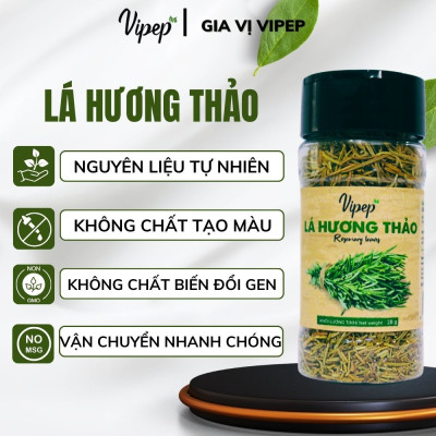 Lá Hương Thảo Vipep, gia vị lá thảo mộc Hũ Nhựa 25g - Gia vị Vipep