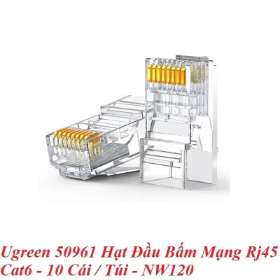 Ugreen UG50961NW120TK Cat6 10 cái 1 túi hạt đầu bấm mạng rj45 - HÀNG CHÍNH HÃNG
