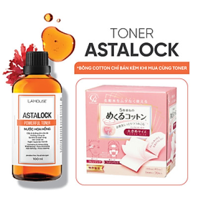 Bộ sản phẩm dưỡng da LÁ HOUSE gồm Toner Astalock 100ml,Bông tẩy trang