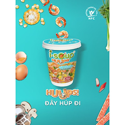 Súp Hải Sản Ăn Liền ISOUP HUUPS Hũ 14G - Súp Ăn Liền Sấy Thăng Hoa
