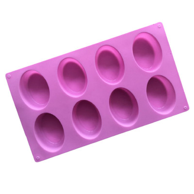 Khuôn silicon làm bánh, rau câu 8 hình Oval - Mã số 1052
