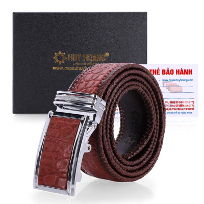 Thắt lưng nam da cá sấu Huy Hoàng đan viền bản lớn nhiều màu HP4288-89-90-91