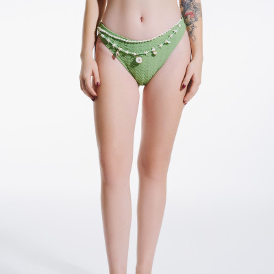 DOTTIE - Set Bikini 2 mảnh vải hiệu ứng - Xanh lá - SW003