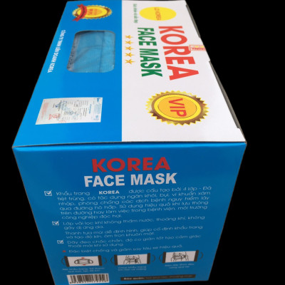 KHẨU TRANG Y TẾ KOREA, 04 LỚP (1 HỘP/50 CHIẾC/5 TÚI NILON)