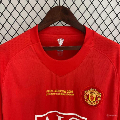 Áo Bóng Đá Retro Manchester United 2008 Dài Tay - Sân Nhà In Tên Ronaldo Số 7 bản cao cấp vải Cotton Polyester