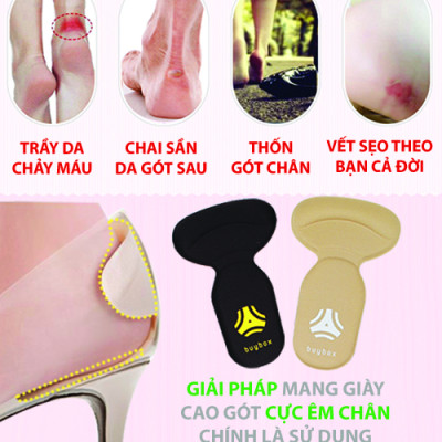 Lót giày cao gót chống rộng, chống trầy gót cực êm chân cao cấp- buybox - BBPK09 - Màu Da Beo