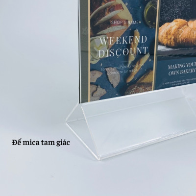 Kệ mica 2 mặt Enter E03 120x180mm chân tam giác