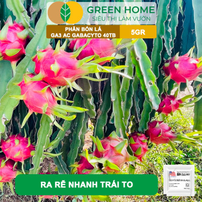Phân Bón Lá GA3 Greenhome, 40TB, Viên 5gr, Dạng Sủi Tiết Kiệm, Thúc Đẩy Ra Đọt, Bông Lớn, Trái To