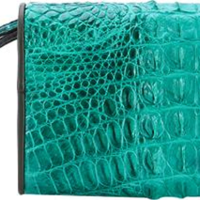 Ví Nữ Da Cá Sấu 3 Gấp Gai Huy Hoàng HT3287 (19 x 10.5 cm) - Xanh Lá