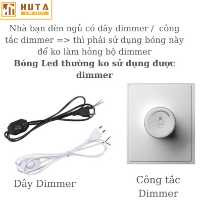 Bóng Đèn Ngủ Led, Điều Chỉnh Độ Sáng Dimmer, Tiết Kiện Điện, Edison G45 - 4W, Đui E27, Ánh Sáng Vàng