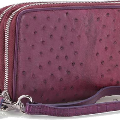 Ví Nữ Da Đà Điểu 2 Khóa Huy Hoàng HT3446 (11 x 22 cm) - Tím