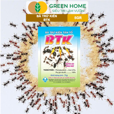 Thuốc Diệt Kiến Tận Ổ Greenhome, BTK, Gói 5gr, Hiệu Quả Cao, Dễ Sử Dụng, Tác Dụng Lâu Dài, Diệt Các Loại Kiến