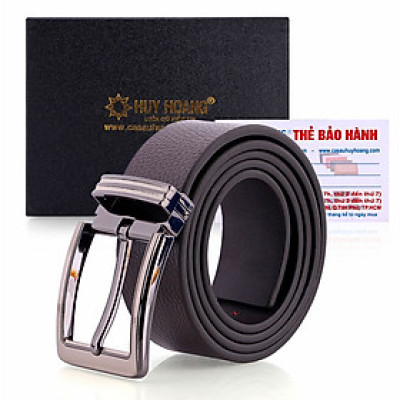 HJ4143 - Thắt lưng nam Huy Hoàng 4 phân 1,4m đầu kim màu nâu