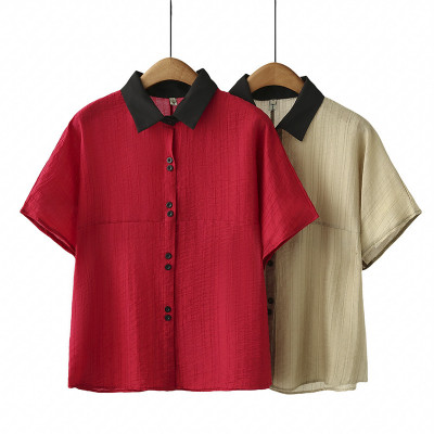 Áo sơ mi nữ tay ngắn, áo kiểu nữ, chất liệu vải mềm mát, form trẻ trung, năng động, phong cách Hàn Quốc, NeSa Shop SMT04