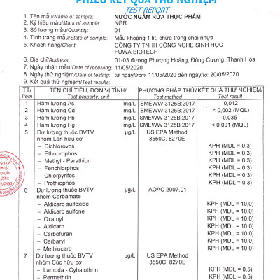 Nước ngâm rửa rau củ quả enzyme sinh học từ vỏ dứa Fuwa3e 1000ml / 100ml
