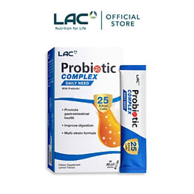 THẠCH BỔ SUNG 25 TỶ LỢI KHUẨN LAC PROBIOTIC COMPLEX 25BIL VỊ CHANH (15G X 30 THANH)