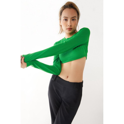 DOTTIE - Áo thun dáng ngắn tay dài nữ T0577