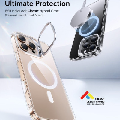 Ốp lưng sạc từ tính chân đế, có nút Camera Control ESR Classic Hybrid Case (Camera Control) cho iPhone 16 Promax_ Hàng Chính Hãng