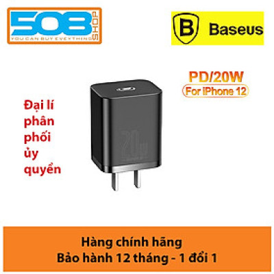 Bộ cốc cáp sạc nhanh Baseus 20W Si cho IP12, Củ sạc nhanh IP12 Baseus 20W Super Si Mini USB C hỗ trợ sạc nhanh QC3.0 PD - Hàng chính hãng