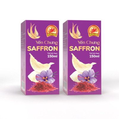 Hộp yến chưng Saffron Healwa (150ml x 6 lọ x 1 hộp) giúp da trở nên hồng hào mịn màng đầy sức sống ngăn ngừa lão hóa da