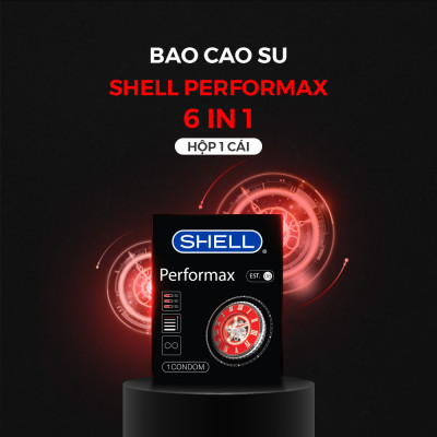 Bao cao su Shell Performax kéo dài thời gian, gân, điểm nổi - Hộp 1 cái | SHELL CHÍNH HÃNG