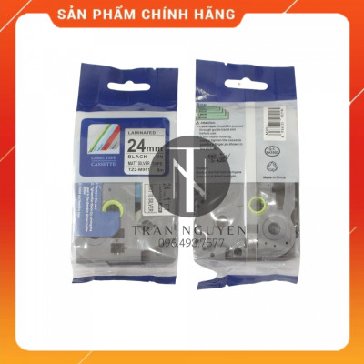 [Combo 5 hộp] Nhãn In đa lớp Tz2-m951 - Đen nền bạc 24mm x 8m - Hàng nhập khẩu