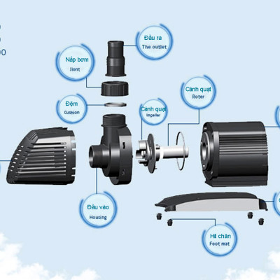 Máy bơm nước ATMAN AT4000 42W, 4000L/Hr lọc nước hồ cá koi, bơm sinh hoạt, tiểu cảnh, đài phun nước cao cấp