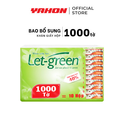 Bao Bổ Sung Khăn Giấy Vệ Sinh Đa Năng 18*21cm LET-GREEN, 1000 Tờ/Bao