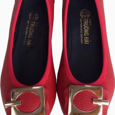 Giày búp bê nữ mũi nhọn da bò cao cấp  Trường Hải BB229