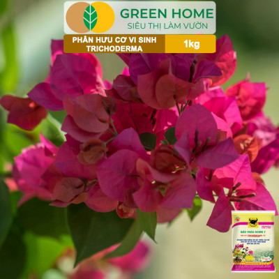 Phân Bón Hữu Cơ Trichoderma Greenhome, Đầu Trâu, Bao 1kg, Dạng Viên,Chuyên Hoa và Cây Cảnh