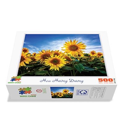 Bộ Tranh Xếp Hình Minh Châu 500 Mảnh – Hoa Hướng Dương (Kích Thước 40x50cm)