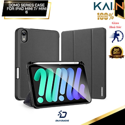 Bao da cho iPad Mini 7/ Mini 6 Dux Ducis Domo Series có khe cắm bút, tự động tắt mở_ Hàng chính hãng