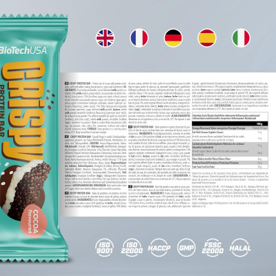 Bánh BioTech USA Crispy Protein Bar (40g, 16 bánh), Bánh Bổ Sung Protein, Phục Hồi và Phát Triển Cơ