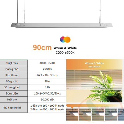 Đèn led ONF Flat One+ 60, 90 cm Blue Yellow White quang phổ trồng cây bể thủy sinh cá tép