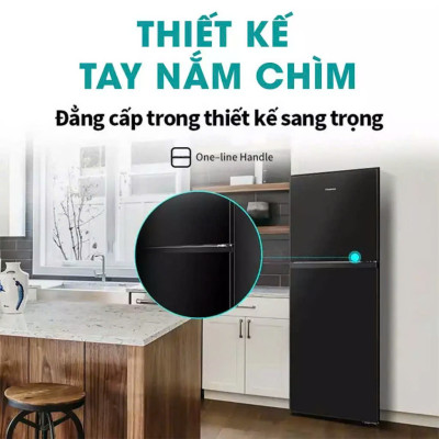 Tủ Lạnh Hisense Inverter 205 lít RT256N4EBN Tiết Kiệm Điện, Diệt Khuẩn Khử Mùi, Bảo Hành Chính Hãng 3 Năm - Hàng Chính Hãng