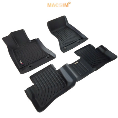 Thảm lót sàn sd Mercedes E w2014 2024+ Nhãn hiệu Macsim chất liệu nhựa TPE cao cấp màu đen