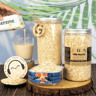 Yến Mạch Tươi Cán Mỏng (Cán Dẹt) GUfoods 500g - Ăn Kiêng, Giàu Chất Xơ, Hỗ Trợ Giảm Cân, Tập Gym, Eat Clean