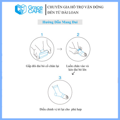 Đai Hỗ Trợ Cổ Chân Grace Care AD320 - Vải Dệt 3D Thoáng Khí, Co Giãn, Hỗ Trợ Vận Động, Tập Thể Thao