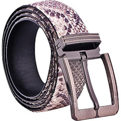 Thắt Lưng Nam Da Trăn Bản Lớn Đầu Kim Huy Hoàng HT4320 - Trắng