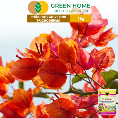 Phân Bón Hữu Cơ Trichoderma Greenhome, Đầu Trâu, Bao 1kg, Dạng Viên,Chuyên Hoa và Cây Cảnh