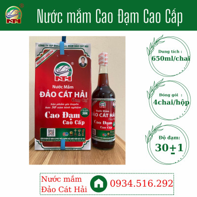 Nước mắm Cá Thu Cao Đạm cao cấp 30 độ, dung tích 650ml
